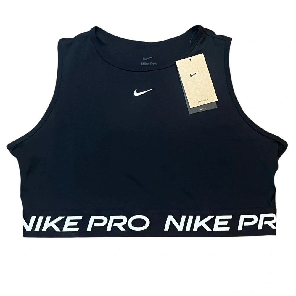Nike Pro Size XL Women's Dri-FIT Cropped Training Tank Black